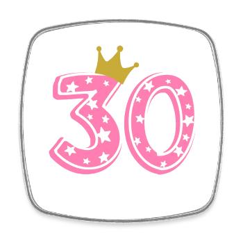 30 Krone 30. Geburtstag 30 Jahre - Viereckiger Kühlschrankmagnet - Weiß - Vorne
