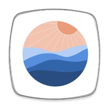 Sun and sea - Square fridge magnet - white - Front
