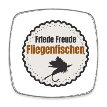 Fliegenfischen Friede Freude Angler Angeln Fische - Viereckiger Kühlschrankmagnet - Weiß - Vorne