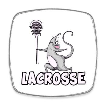 lacrosse lax lacrosseschläger lacrosse-maus - Viereckiger Kühlschrankmagnet - Weiß - Vorne