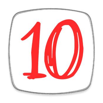 10 JAHRE. 10-JÄHRIGES JUBILÄUM. GEBURTSTAG 10 JAHRE.10 - Viereckiger Kühlschrankmagnet - Weiß - Vorne