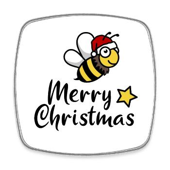 Weihnachten Biene merry christmas Geschenk - Viereckiger Kühlschrankmagnet - Weiß - Vorne
