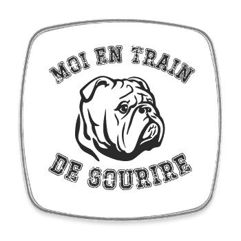 moi en train de sourire - Magnet carré - blanc - Devant