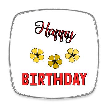 HAPPY BIRTHDAY. JOYEUX ANNIVERSAIRE. ANNIVERSAIRE. - Magnet carré - blanc - Devant