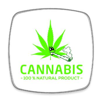 Cannabis, 100% Natural Product - Square fridge magnet - white - Front