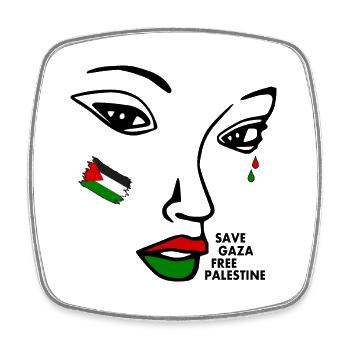 Save gaza free palestine women - Square fridge magnet - white - Front
