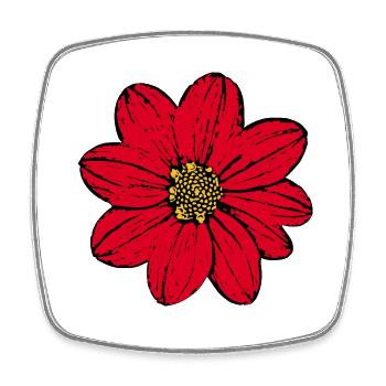 Blume rot rote Blume Blumen Geschenk - Viereckiger Kühlschrankmagnet - Weiß - Vorne