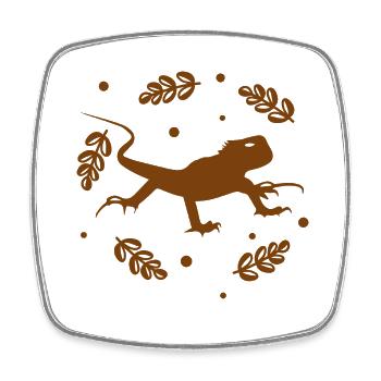 Salamandre - Animal amphibien - Magnet carré - blanc - Devant