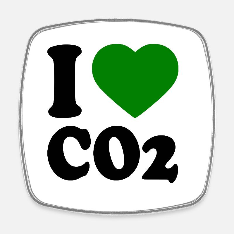 I love co2 - Magnet carré - blanc