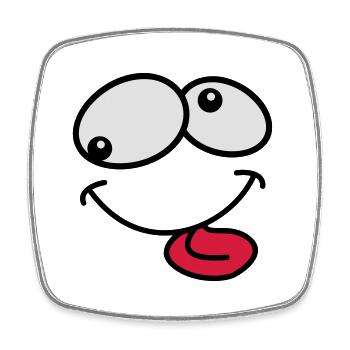 Stupid Crazy Grimace Comic Cartoon Face - Square fridge magnet - white - Front