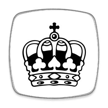 Couronne / Couronne - Magnet carré - blanc - Devant