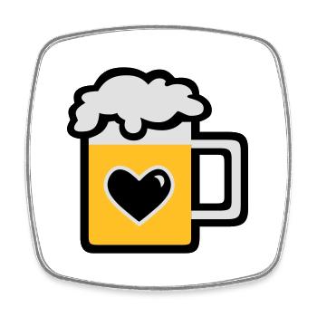 Liters of beer - Square fridge magnet - white - Front