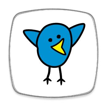 tweet - Viereckiger Kühlschrankmagnet - Weiß - Vorne
