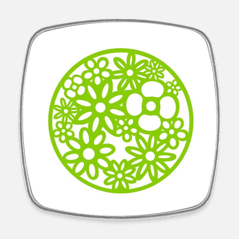 fleur - Magnet carré - blanc