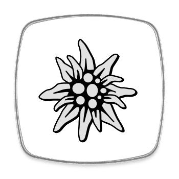 Edelweiss 2c small - Square fridge magnet - white - Front