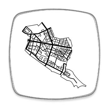 Friedrichshain Berlin - Viereckiger Kühlschrankmagnet - Weiß - Vorne