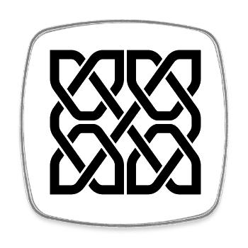 Celtic knot - Square fridge magnet - white - Front