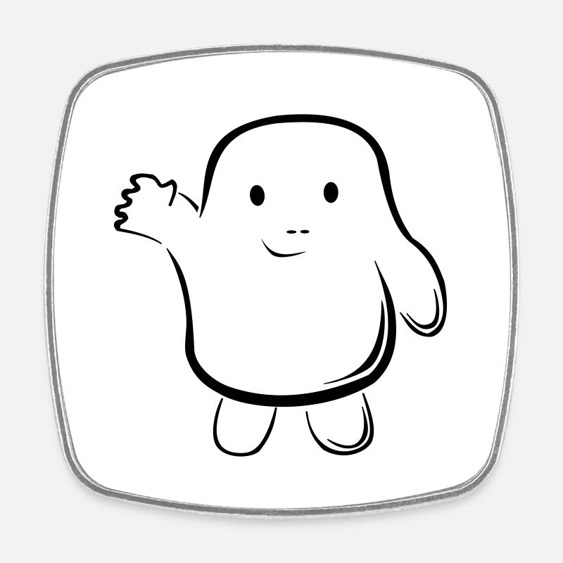 Adipose - Viereckiger Kühlschrankmagnet - Weiß
