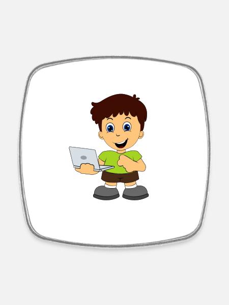 Computer Nerd Internet - Viereckiger Kühlschrankmagnet - Weiß