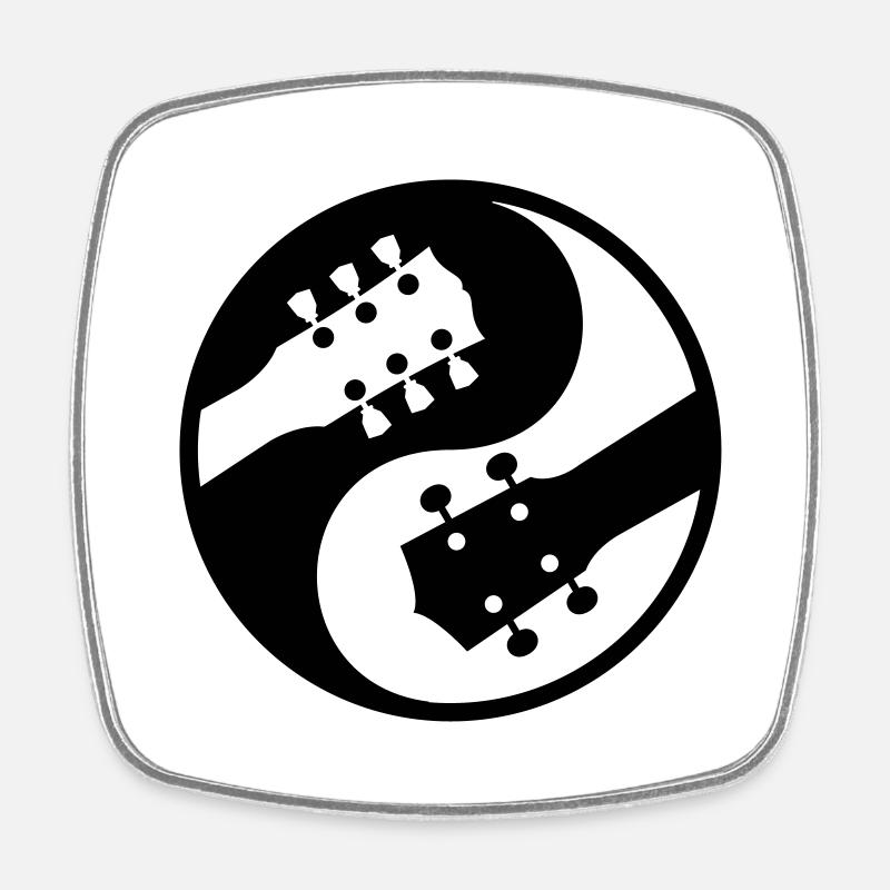 electric guitar ukulele vs yinyang - Square fridge magnet - white