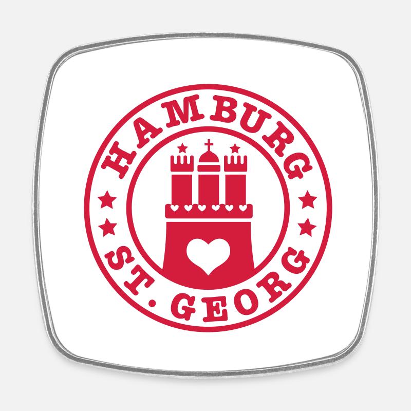 St. Georg 1c de district de Hambourg - Magnet carré - blanc