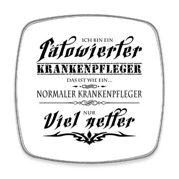 Tätowierter Krankenpfleger ist netter! - Viereckiger Kühlschrankmagnet - Weiß - Vorne