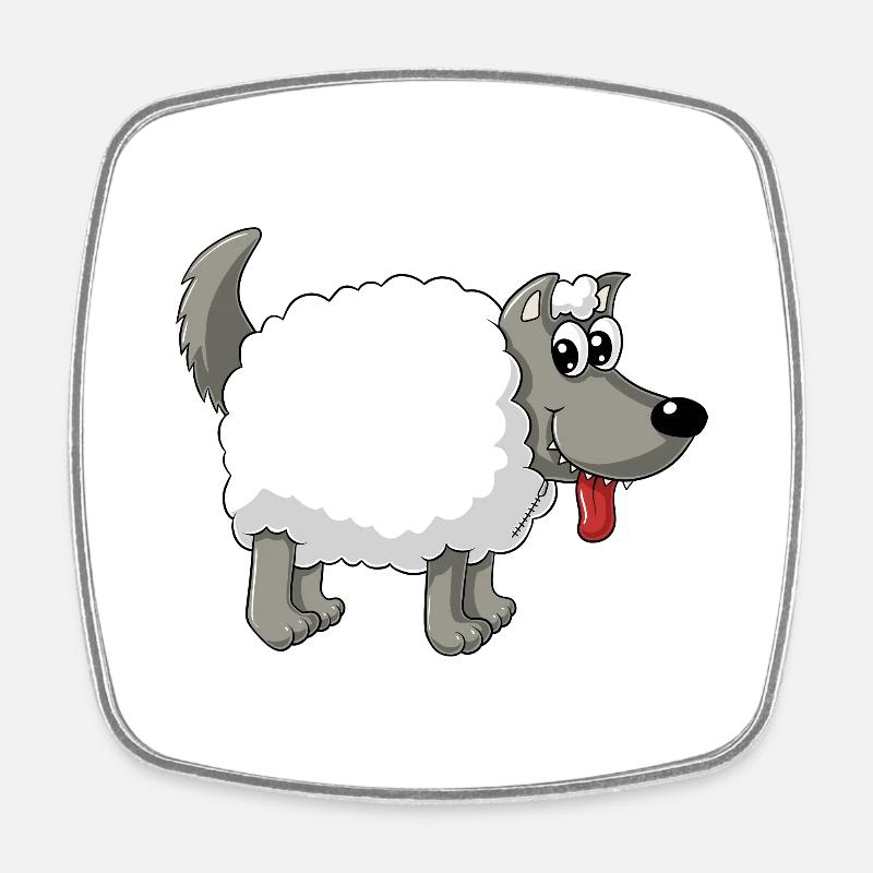 Wolf in sheep's clothing - Square fridge magnet - white