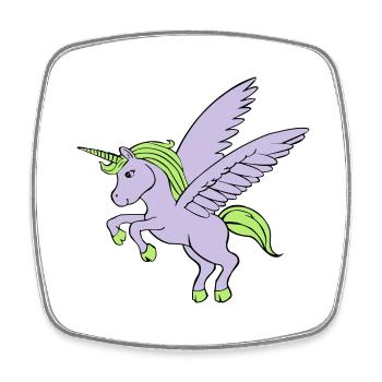 Einhorn mit Flügeln - Viereckiger Kühlschrankmagnet - Weiß - Vorne