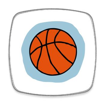 Cadeau de basket-ball - Magnet carré - blanc - Devant