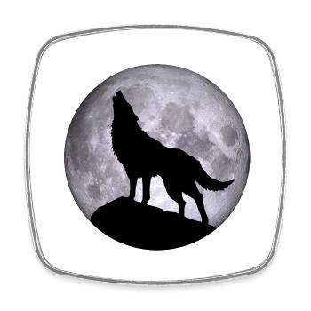 Wolf Vollmond Halloween Nacht Albtraum Nightmare - Viereckiger Kühlschrankmagnet - Weiß - Vorne