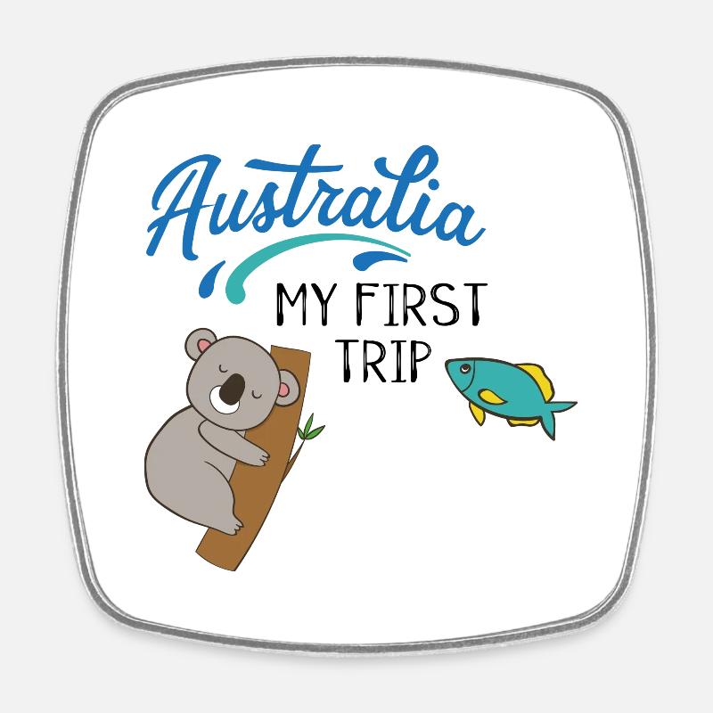 Australia - Square fridge magnet - white