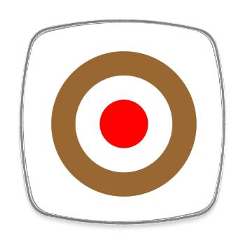 Hamburg Braun Weiss Rot Mod Target DigitalDirekt - Magnet carré - blanc - Devant