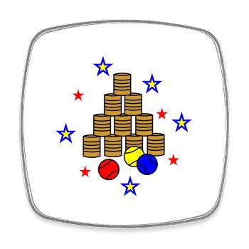 Dosenwerfen an der Wurfbude des Jahrmarktes Retro - Viereckiger Kühlschrankmagnet - Weiß - Vorne