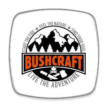 Bushcraft - Vivez l'aventure Cadeau Bushcrafter - Magnet carré - blanc - Devant