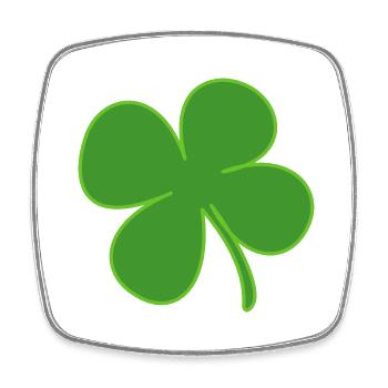 kleeblatt glueck shamrock luck four leaf clover21 - Viereckiger Kühlschrankmagnet - Weiß - Vorne