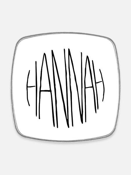 Hannah Geschenk - Viereckiger Kühlschrankmagnet - Weiß
