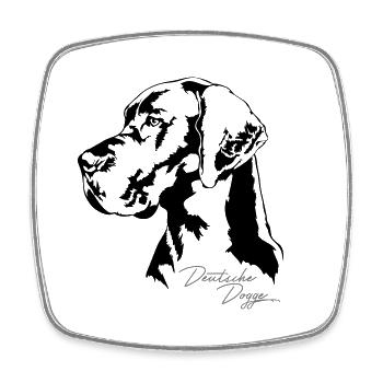 DEUTSCHE DOGGE Portrait Wilsigns - Viereckiger Kühlschrankmagnet - Weiß - Vorne
