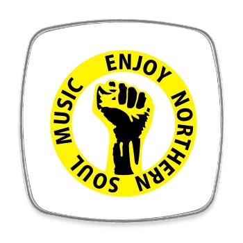 2 colors - Enjoy Northern Soul Music - nighter - Magnet carré - blanc - Devant