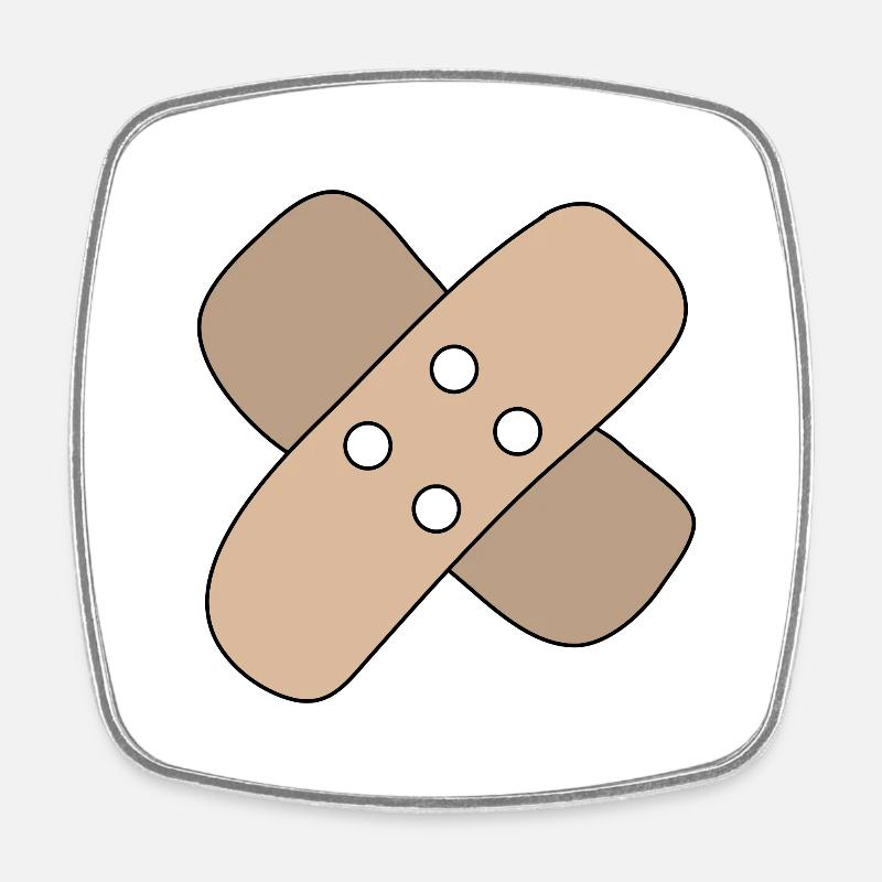 Patch, Wound, Injury, Healing, Gift Idea - Square fridge magnet - white