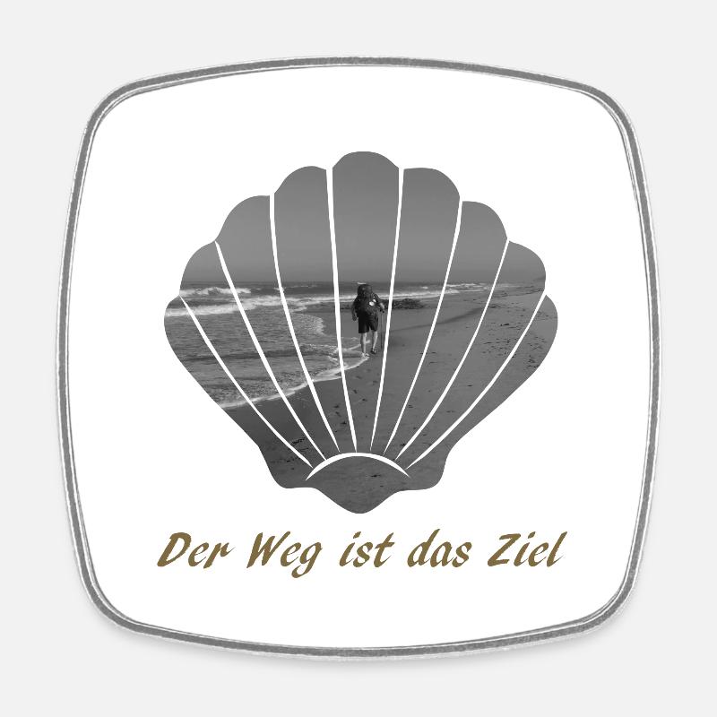 Jakobsweg - Viereckiger Kühlschrankmagnet - Weiß