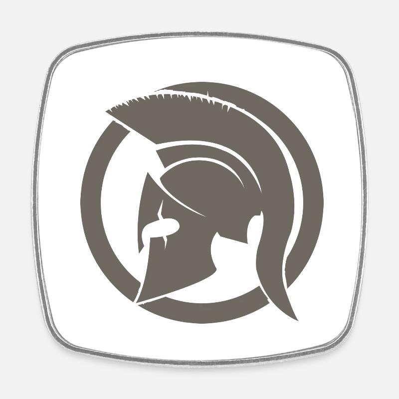 Gray Spartan - Square fridge magnet - white