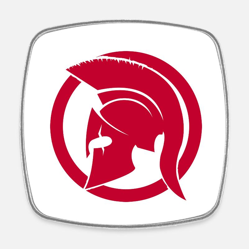 Red Spartan - Square fridge magnet - white