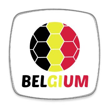 Belgium Belgium Text Flag Cool Football Fan Fun - Square fridge magnet - white - Front