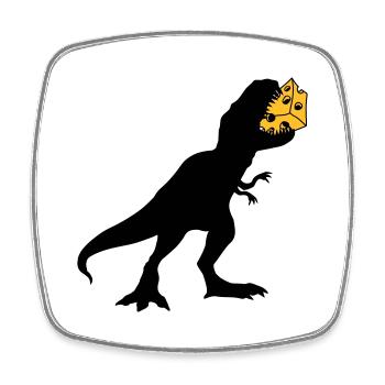 t rex monstre dinosaure dinosaure dino viande - Magnet carré - blanc - Devant
