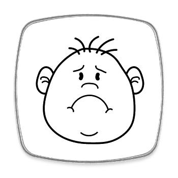 face head sad cry howl traenen ungluec - Square fridge magnet - white - Front
