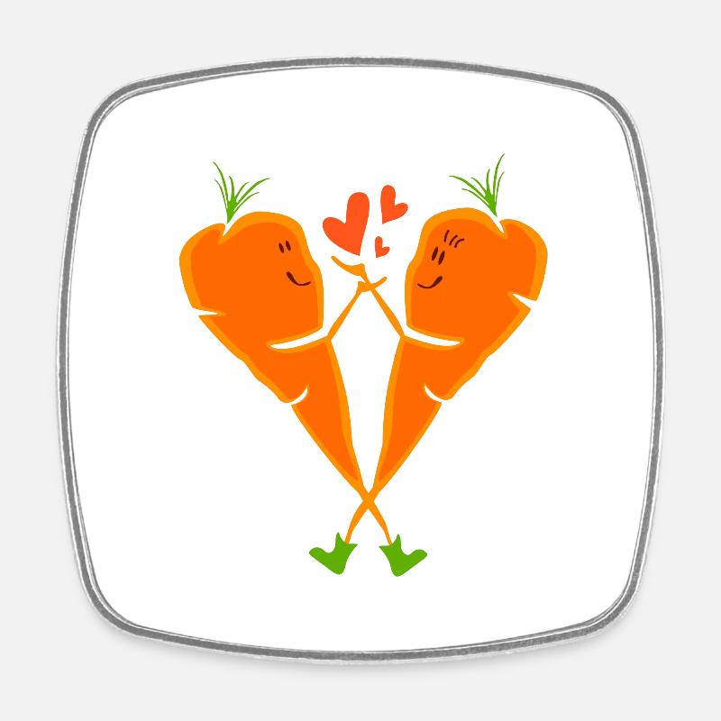 Carrots In Love - Square fridge magnet - white