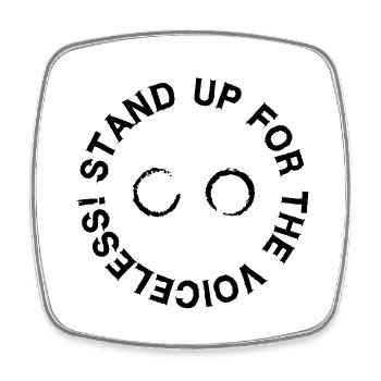 STAND UP FOR THE VOICELESS LOGO - Viereckiger Kühlschrankmagnet - Weiß - Vorne