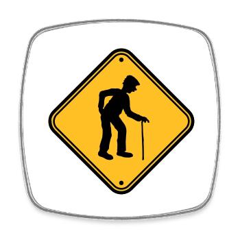 Shield attention danger danger caution note warn - Square fridge magnet - white - Front