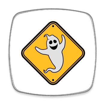 danger caution warning note danger shield vorsi - Square fridge magnet - white - Front