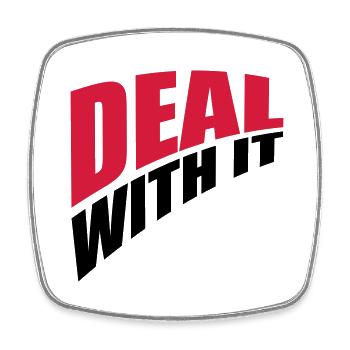 perspective spruch cool text deal with it relax - Magnet carré - blanc - Devant